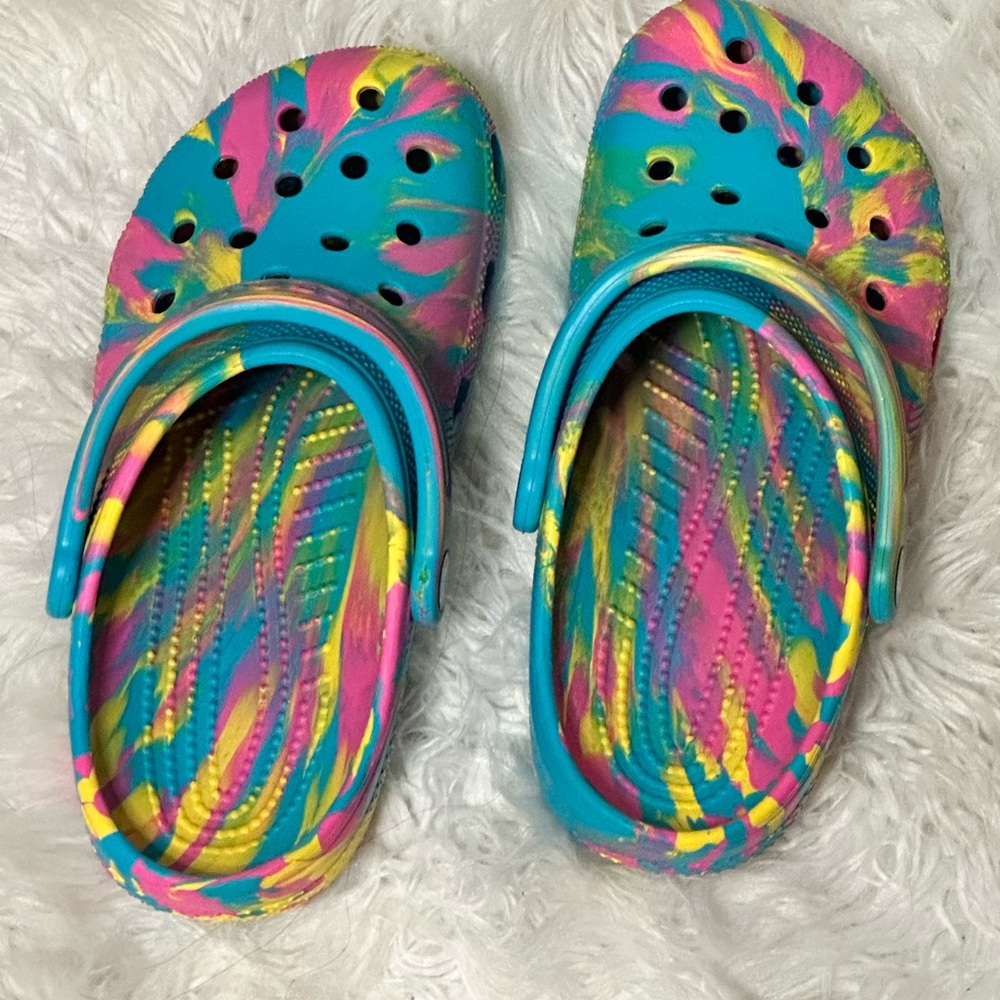 Tie dye crocs